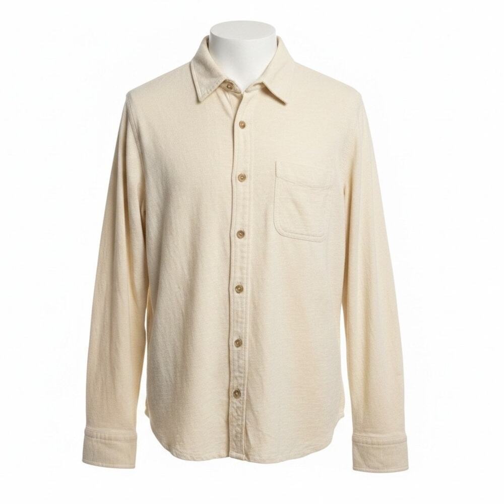 J.Crew Cream Button Up Long Sleeve Shirt Cotton Classic Casual Men Large Preppy